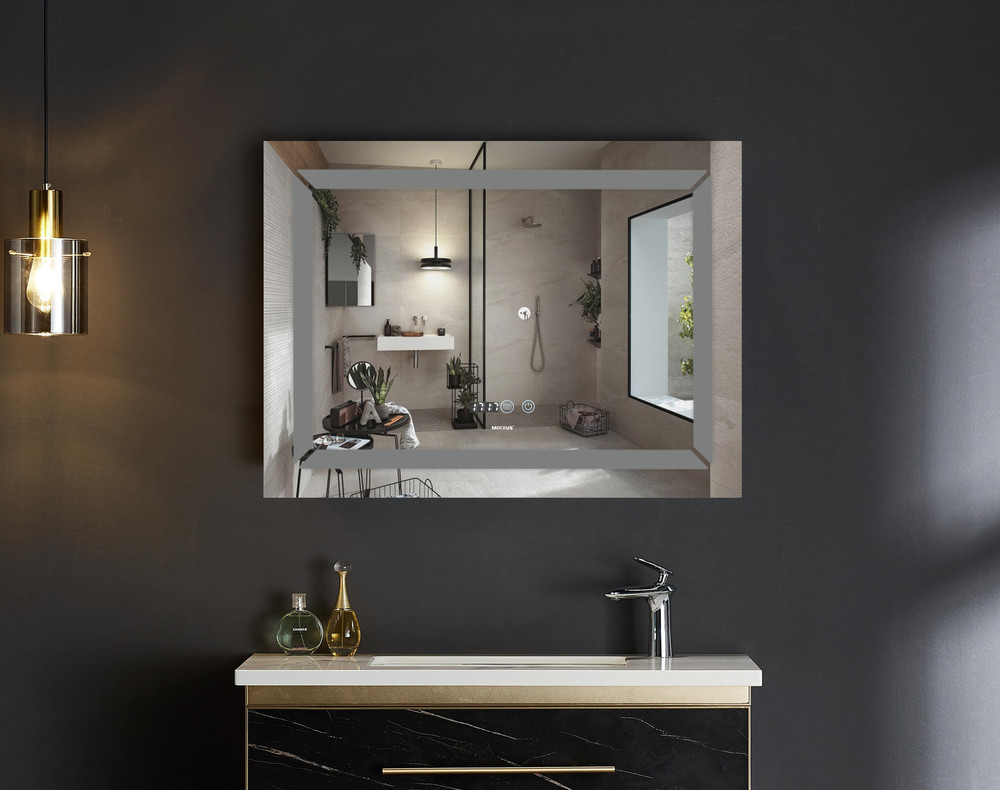 Зеркало Mixxus LIGHT MR01-70x50 с Led Touch, Anti-fog, димером, регулятором яркости, часами (MI6000) Киев - изображение 4
