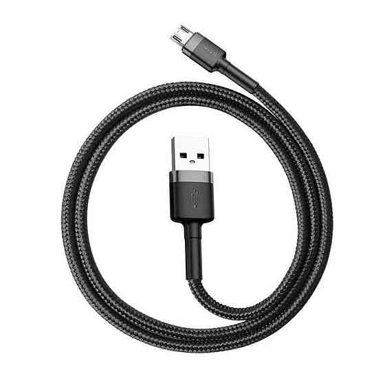 Кабель Baseus Cafule Cable USB For Micro 2.4A 1m Gray+Black Київ