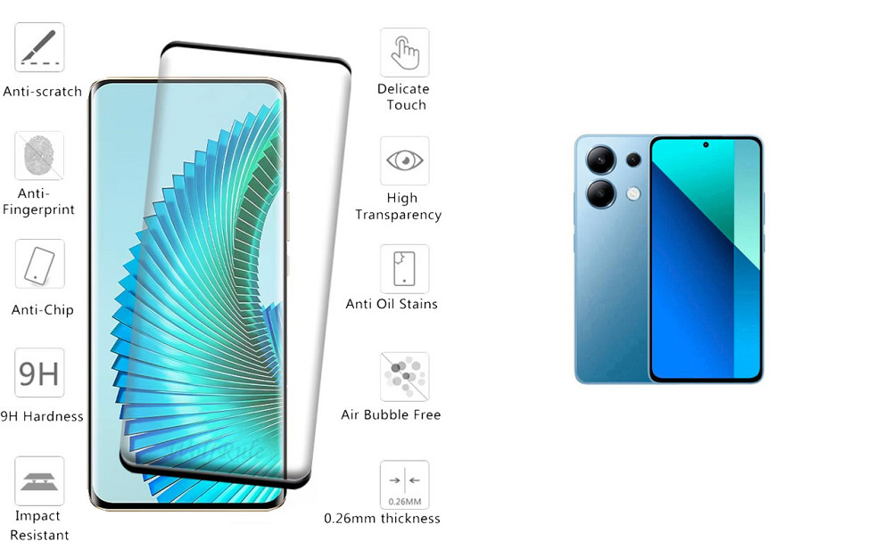 Захисне скло HyperGlass Pro для Xiaomi Redmi Note 13, Note 13 4G, – максимальна чутливість та захист Київ - фото 2