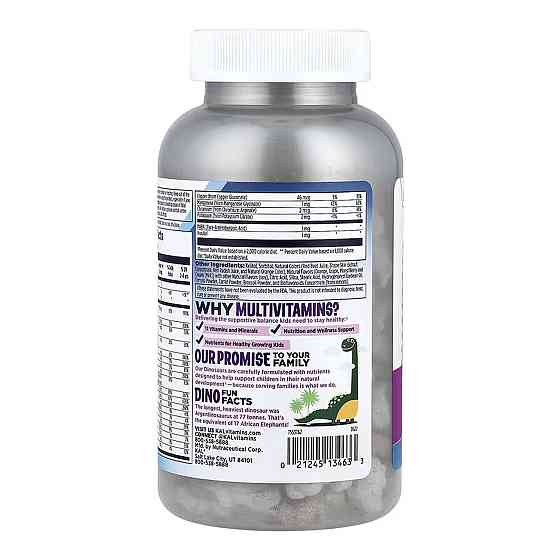 Мультивитамины для детей KAL MultiSaurus 180 жев конфеты ягоды виноград апельсин Киев