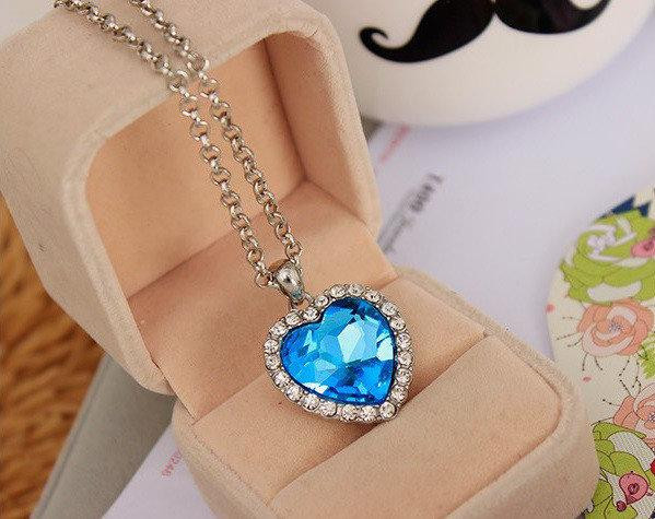 Стильна підвіска Серце блакитне Київ - фото 2