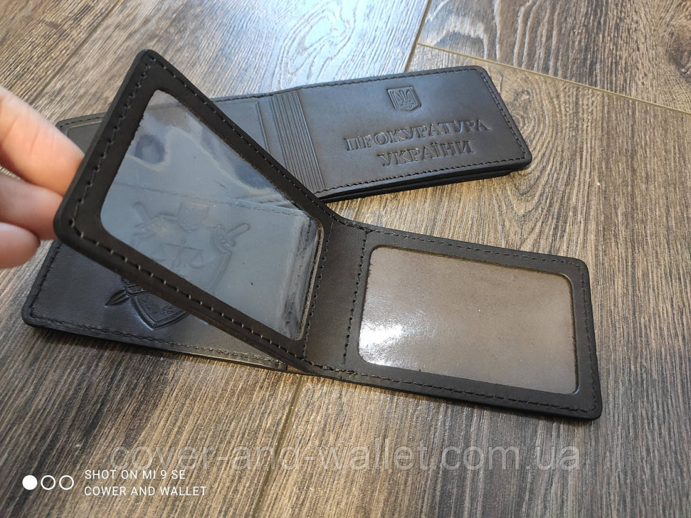 Шкіряна обкладинка на посвідчення Прокуратура України коричневого кольору Київ - фото 6
