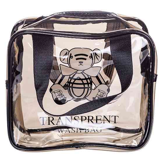 Прозора жіноча косметичка для дому 22×9×17 (см) дорожня косметичка в сумку для косметики, макіяжу, ліків, пензлів HP-16-4K Київ