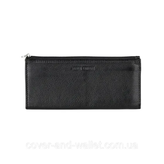 Довгий тонкий гаманець купюрник чорного кольору на блискавці Marco Coverna 8805 Київ