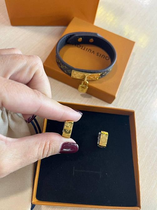 Луї Віттон сережки / Louis Vuitton сережки в позолоті Одеса - фото 1