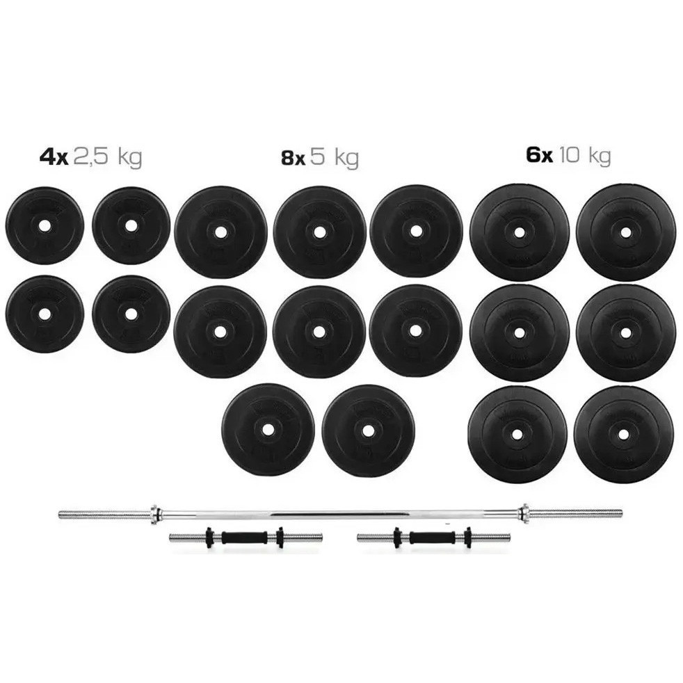 Гантелі 2 * 26 кг розбірні + Штанга 120 кг пряма фіксована складальна комплект набір для дому Київ - фото 1