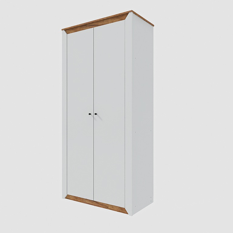 Шкаф двухдверный Эверест Нордик-990 Белый + Дуб крафт золотой (DTM-5535) Львов - изображение 2