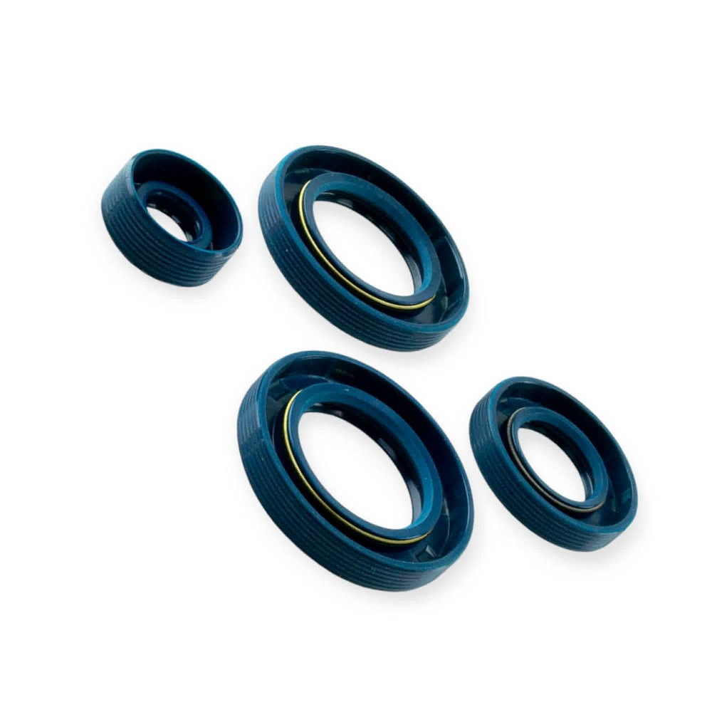 Сальник 2108 (к-т 4шт.) Кременчук (сині гумові, шток вибору високий) КРТ КПП Мукачево - фото 1