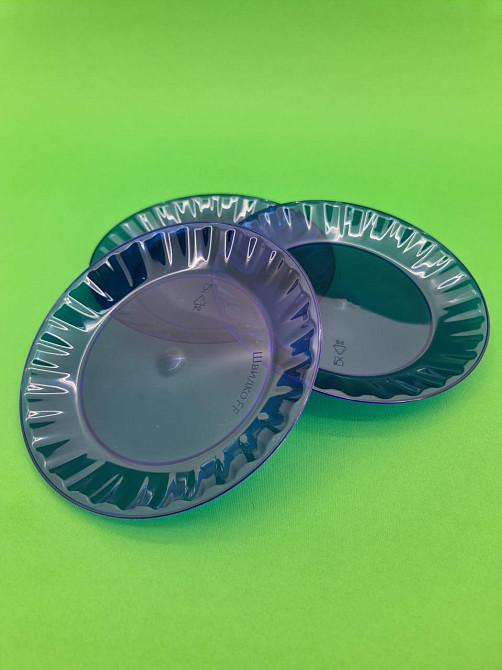 Тарілка 160 мм десертна склоподібна, блакитна 10 шт Харків - фото 3