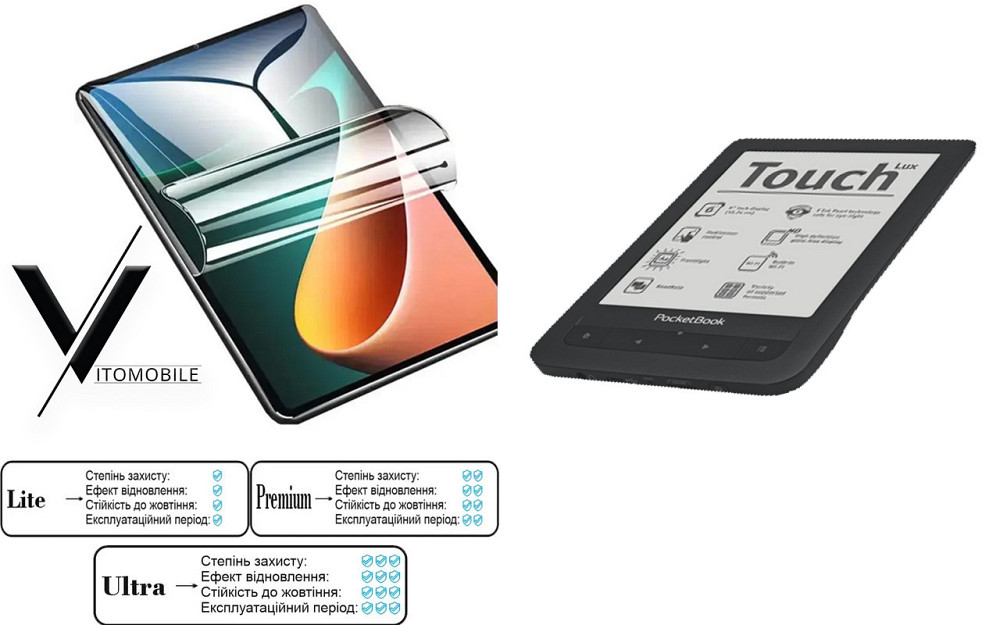 Полиуретановая пленка HyperClear Guard для PocketBook Touch Lux 623 Киев - изображение 1