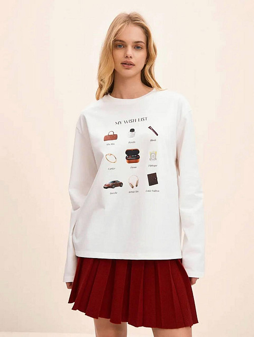 Женский оверсайз лонгслив с накатом 