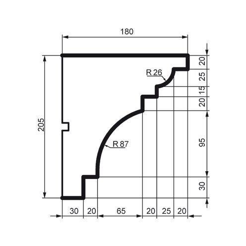 Карниз фасадный Prestige Decor KC 123 Днепр - изображение 2