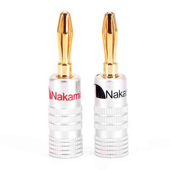 Штекер акустичний банан 4мм Nakamichi, пара, золоте покриття Київ