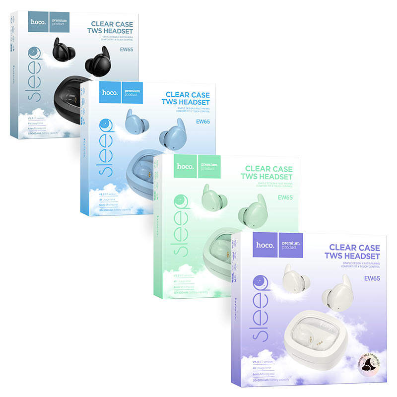 Беспроводные наушники HOCO EW65 Shadow true wireless sleep BT headset Milky white Киев - изображение 6