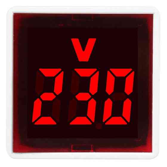 Вольтметр мережевий розетковий Strum 220V/230V KBAD0006-002 (Квадратний, Білий з червоним дисплеєм) Николаев