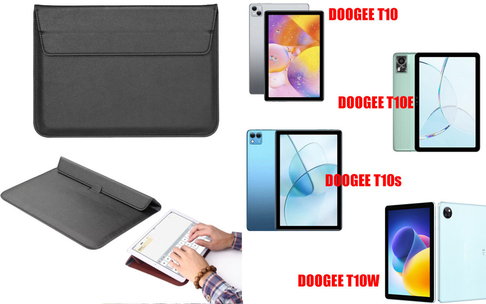 Чохол-конверт VitoCase для Doogee T10, з функцією підставки для планшета Чорний Київ - фото 1