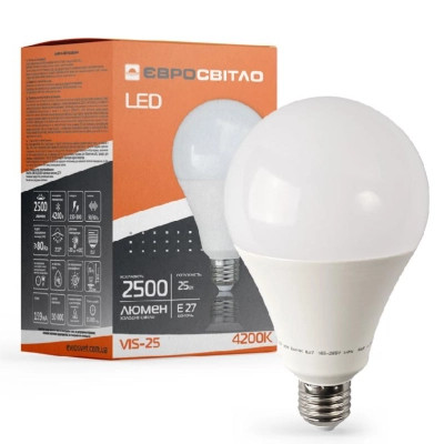 Лампочка Євросвітло 25Вт 4200К (VIS-25-E27) Винница - изображение 2