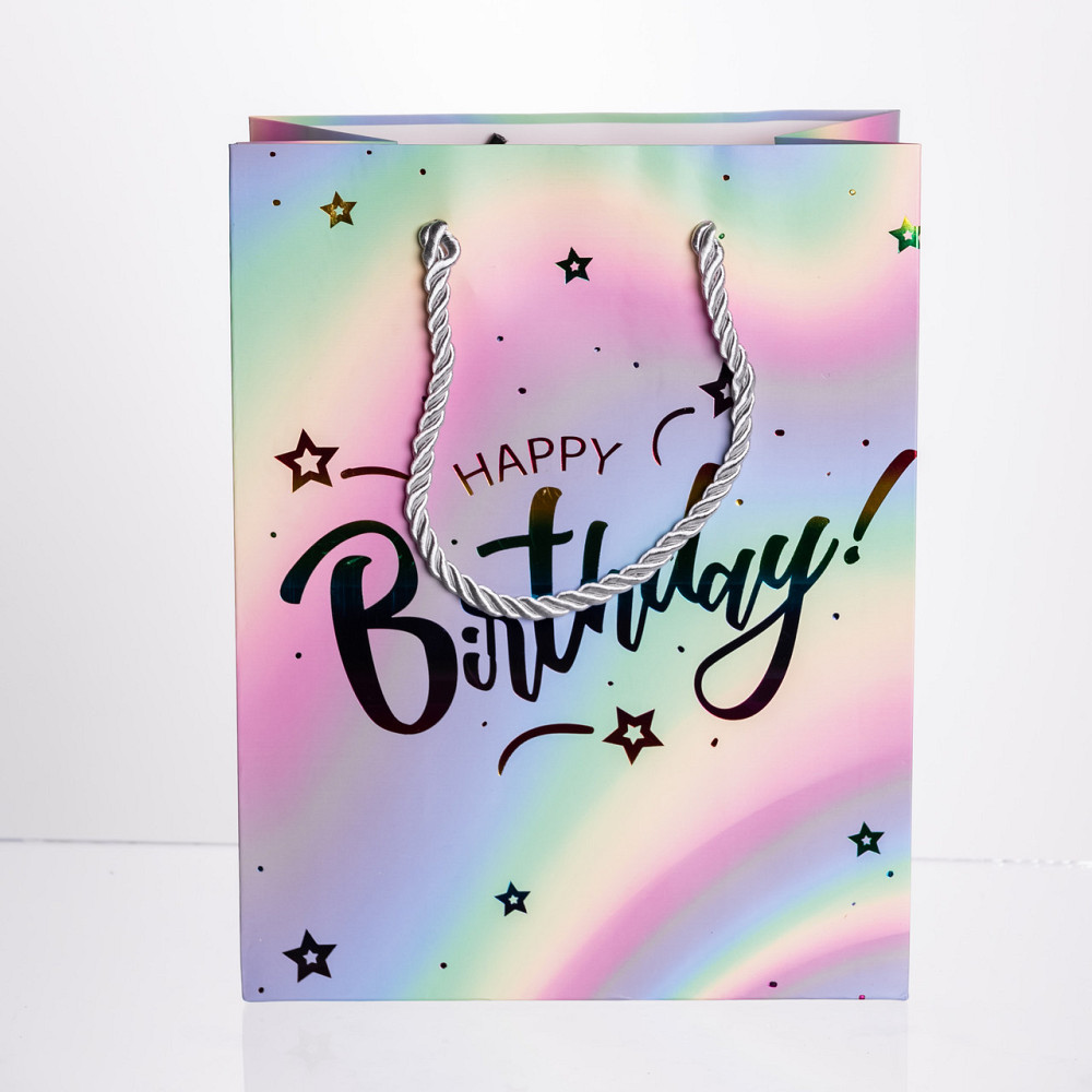 Набір подарункових пакетів з паперу 12 (шт) Happy Birthday 18×10×23 (см) HP-10359-15 Київ - фото 1