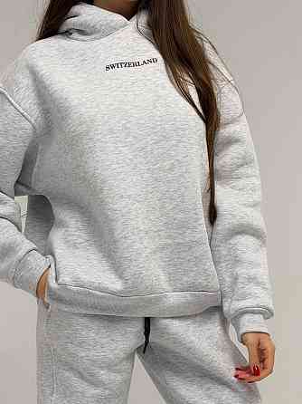 Жіночий стильний спортивний костюм-двійка: худі + штани, тринитка Пен'є на флісі турція Меланж, 50/52 Одеса