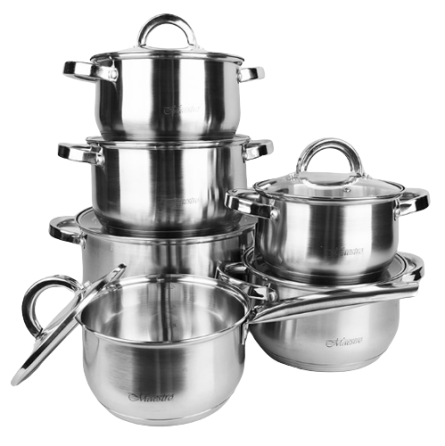 Набір каструль 12 предметів MR-2120-12 Maestro Житомир