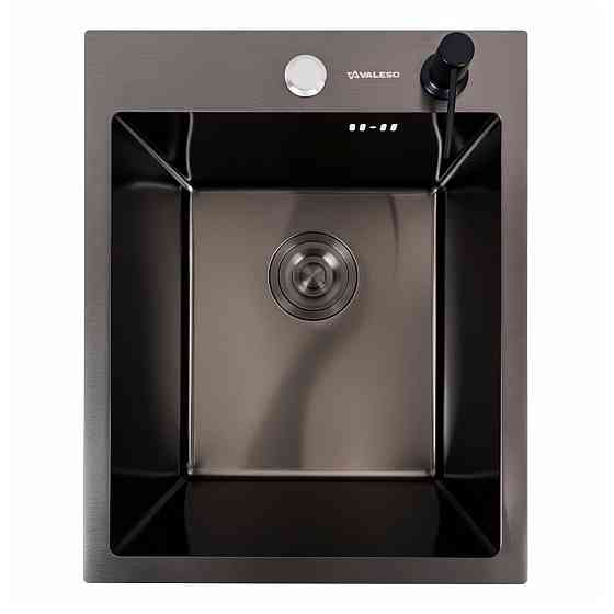 VALESO Кухонна мийка PVD чорна 40*50 VALESO Handmade (сифон крулий 3,0/0,8) Киев