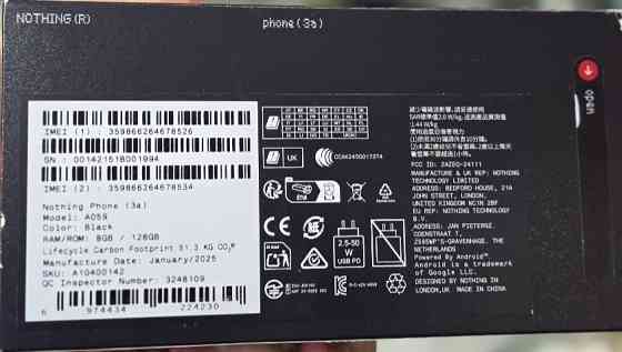 Смартфон Nothing Phone (3a) 8/128 GB Black Київ