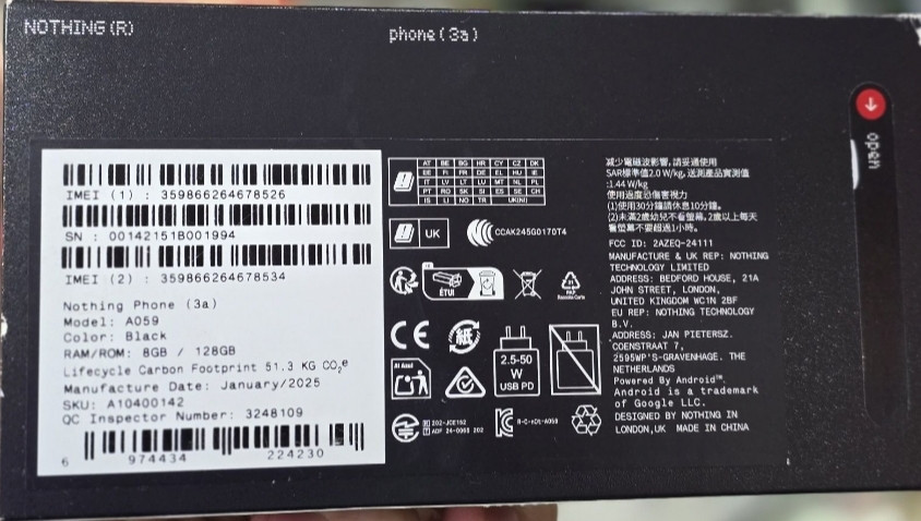 Смартфон Nothing Phone (3a) 8/128 GB Black Харків - фото 1