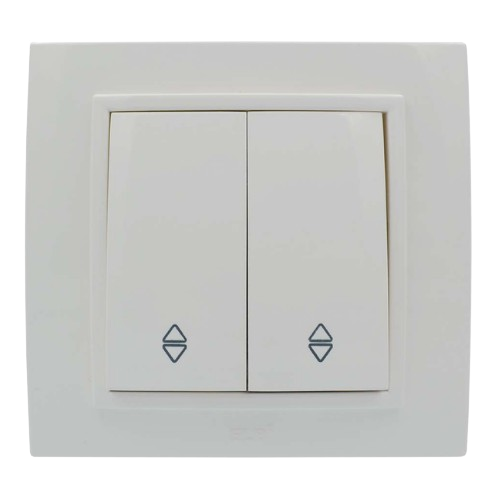 ZENA білий Вимикач внутрішній прохідний 2кл модуль + кришка Ел-Би Житомир