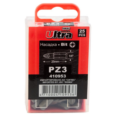 Набір біт Ultra PZ3x25мм 1/4&quot; 25шт S2 (4010602) Вінниця - фото 6
