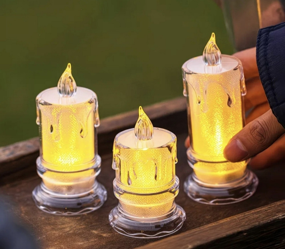 Набір LED свічок на батарейках  3 шт (0293) Сміла - фото 7