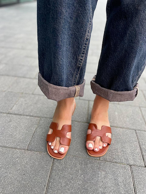 Meideli Зручні шльопанці еко-шкіра на низькому ходу коричневі класичні жіночі MEIDELI C50-7 р. Коломыя - изображение 7