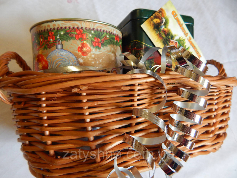 Плетеная корзина с ручками для подарков Киев - изображение 5