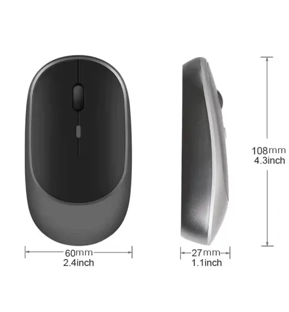 Компьютерная беспроводная бесшумная аккумуляторная мышка Bluetooth &  2.4 ГГц (Белая) Запорожье - изображение 3
