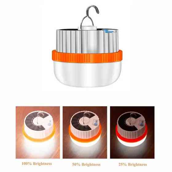 Подвесной фонарь с солнечной панелью крючком для кемпинга с аккумулятором type-c 6-8 часов свечения Винница