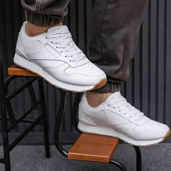 Мужские Кроссовки Reebok Classic Белые Рибок Кожаные (размеры: 40,41,42,43,44,45,46) Днепр