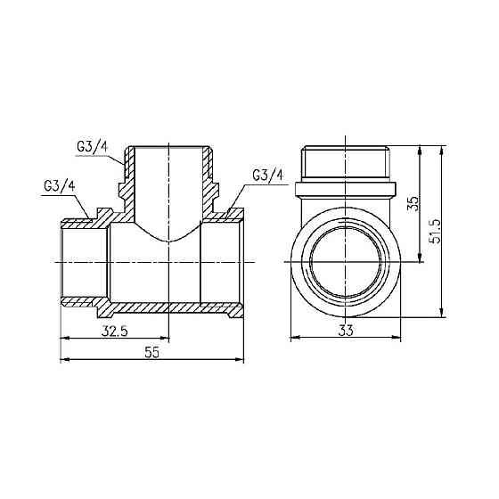 Тройник Thermo Alliance Forte 3/4" ВНН SF36520 Київ