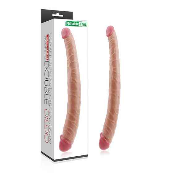 Двосторонній фалоімітатор - King-Sized Realistic Ladykiller Tapered Double 14" Sex Aura Київ