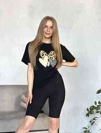 Жіночий спортивний костюм з велосипедками рубчик "Force" оптом | Норма і батал Київ