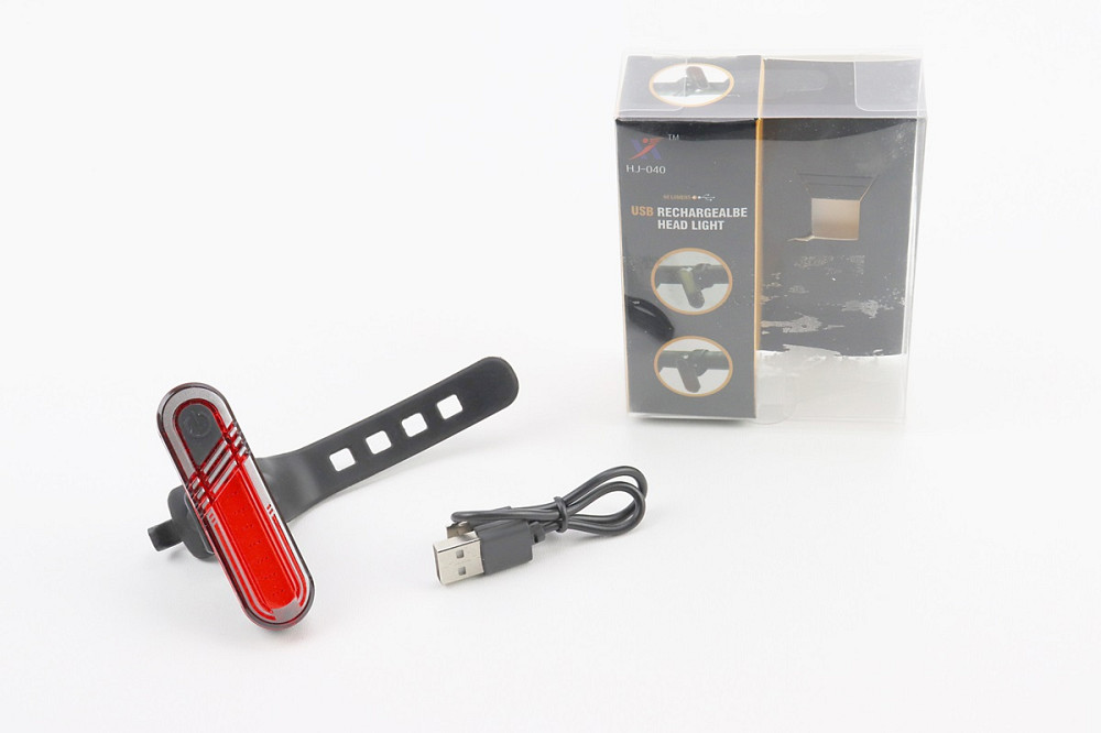 Ліхтар задній 60 lumen, Li-ion 3.7V 330mAh зарядка від USB, вологозахисний, HJ-040 Київ - фото 1