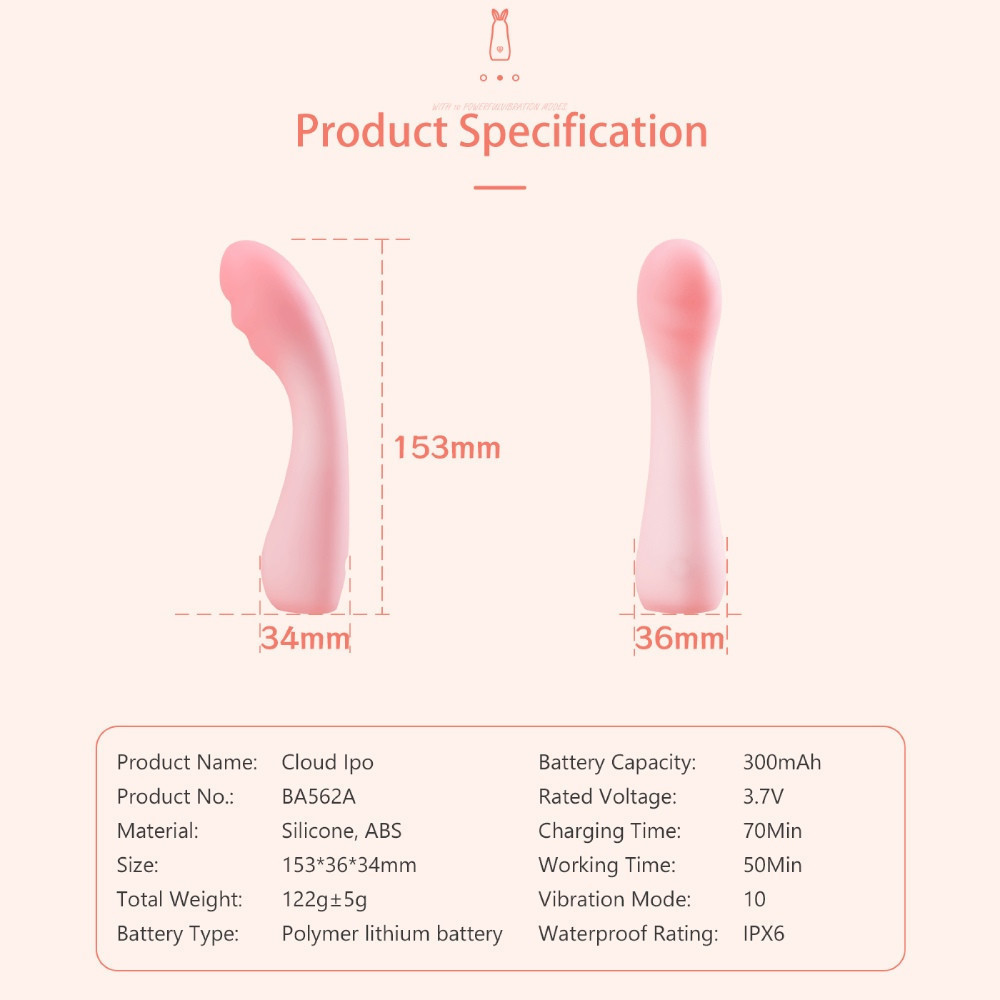 Вибратор для точки G BeYourLover Cloud IPO, розовый, 15.3 х 3.6 см Sex Aura Киев - изображение 7