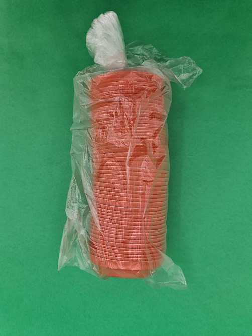 Кришка для склянки паперовий Ф75 (гар) помаранчева Маестро (50 шт) Харків - фото 3