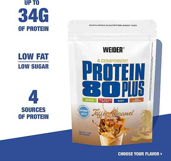 Протеїн Weider Protein 80 Plus 500 g (Toffee-Caramel) Луцьк
