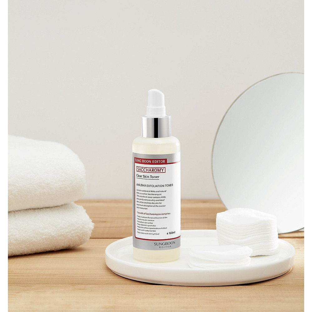 Тонер очищающий с AHA BHA кислотами Saccharomy Clear Skin Toner Sungboon Editor 160 мл Киев - изображение 4