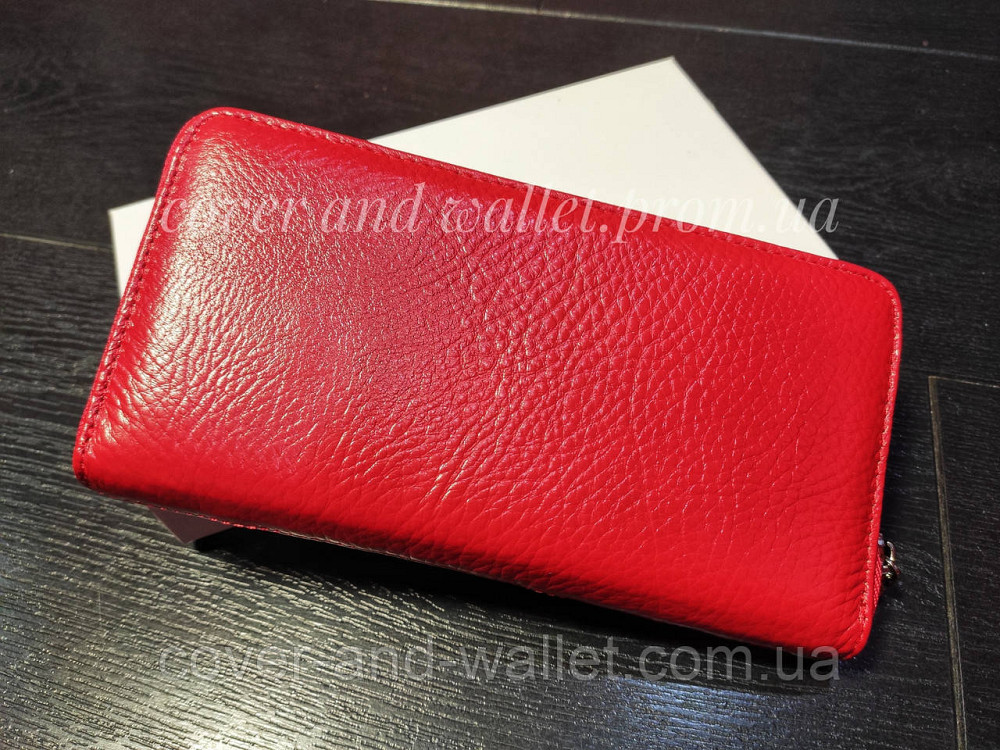 Червоний шкіряний жіночий гаманець на блискавці Marco Coverna Київ - фото 7