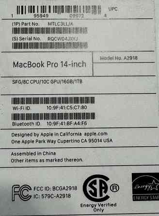 Ноутбук MacBook Pro 14 16/1TB M3 Space Gray. Харьков
