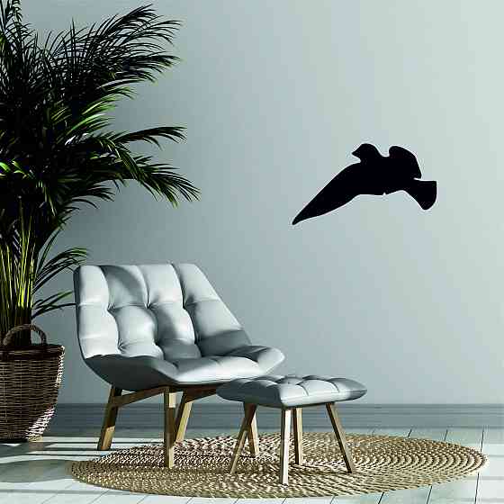 Декоративне настінне Панно «Пташка» Декор на стіну (ціна за 1 шт.) 30*16 см, Чорний Київ