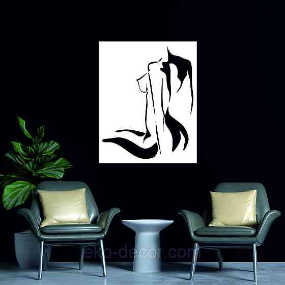 Декоративное настенное Панно «Силуэт женщины», Декор на стену 110*88 см, Белый Киев