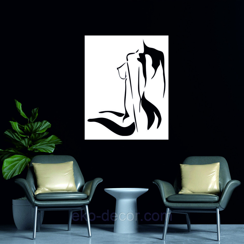 Декоративное настенное Панно «Силуэт женщины», Декор на стену 110*88 см, Белый Киев - изображение 4