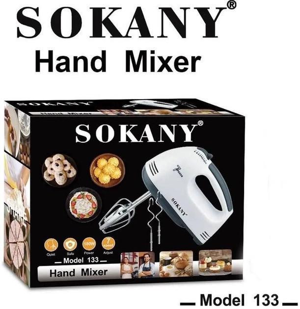 Електричний міксер Sokany SK-133 180Вт, 7 швидкостей, віночки та гаки з нержавіючої сталі, для тесту та збивання Одеса - фото 4