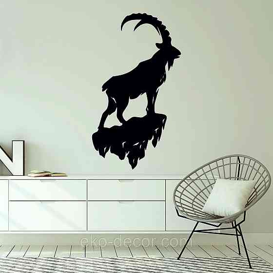 Декоративное настенное Панно «Горный Козел» Декор на стену 90*56 см, Черный Киев